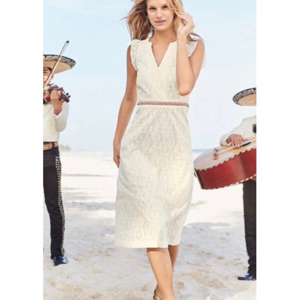 Boden Hallie Broderie Midi Eyelet Dress Size 18